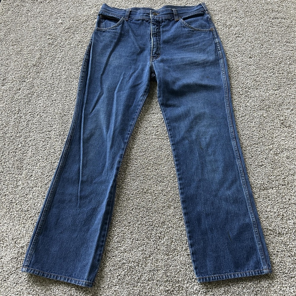 Vintage Live In's Straight Jeans Womens 36 Med Wash Blue Classic Cotton Denim